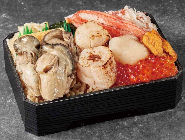 Hokkaido oyster and scallop lunch box