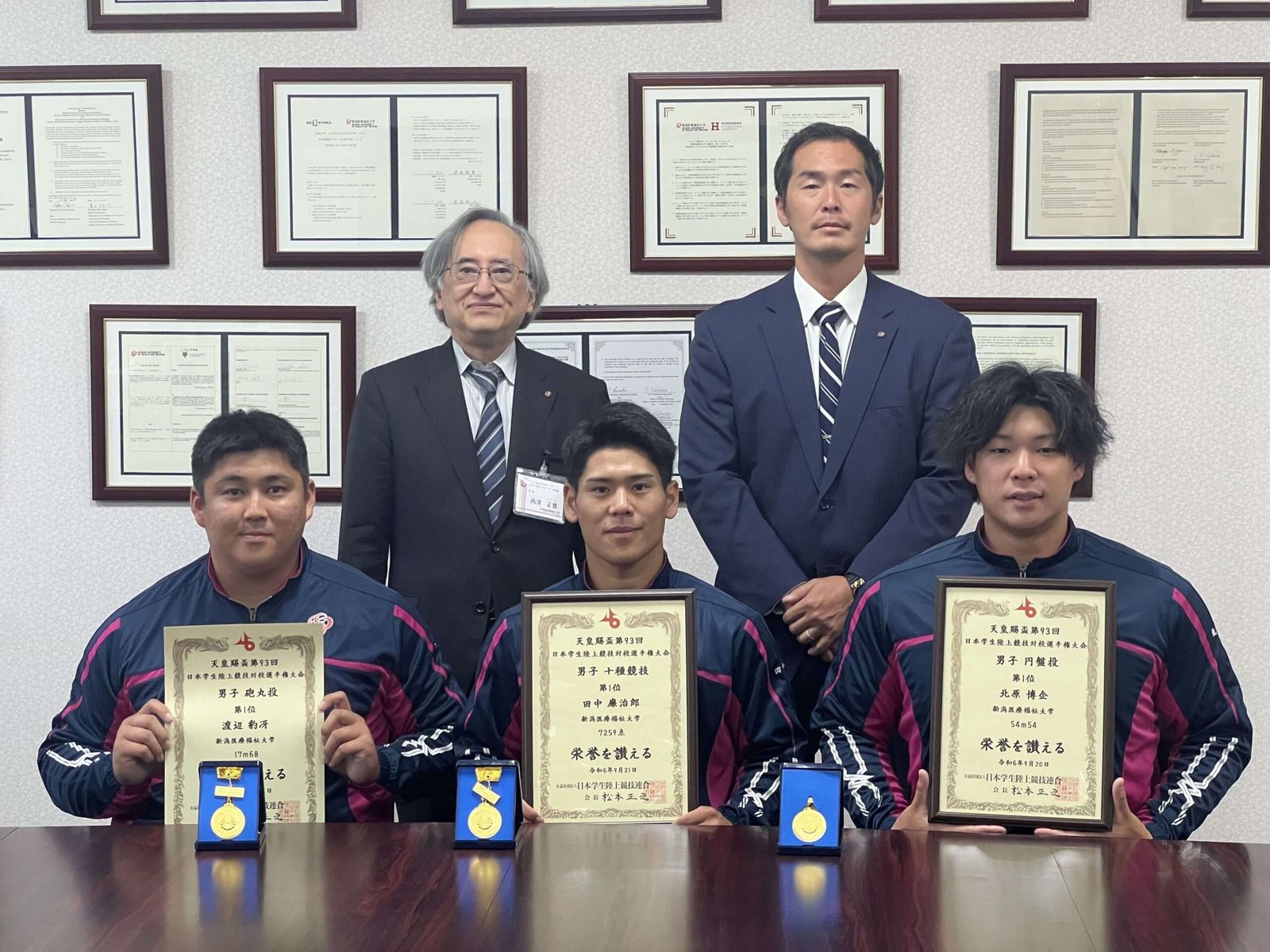 NSG Group Niigata University of Health and Welfare Progress of local university in track and field! Winner of 3 intercollegiate events! ~Men’s discus throw, men’s shot put, men’s decathlon~