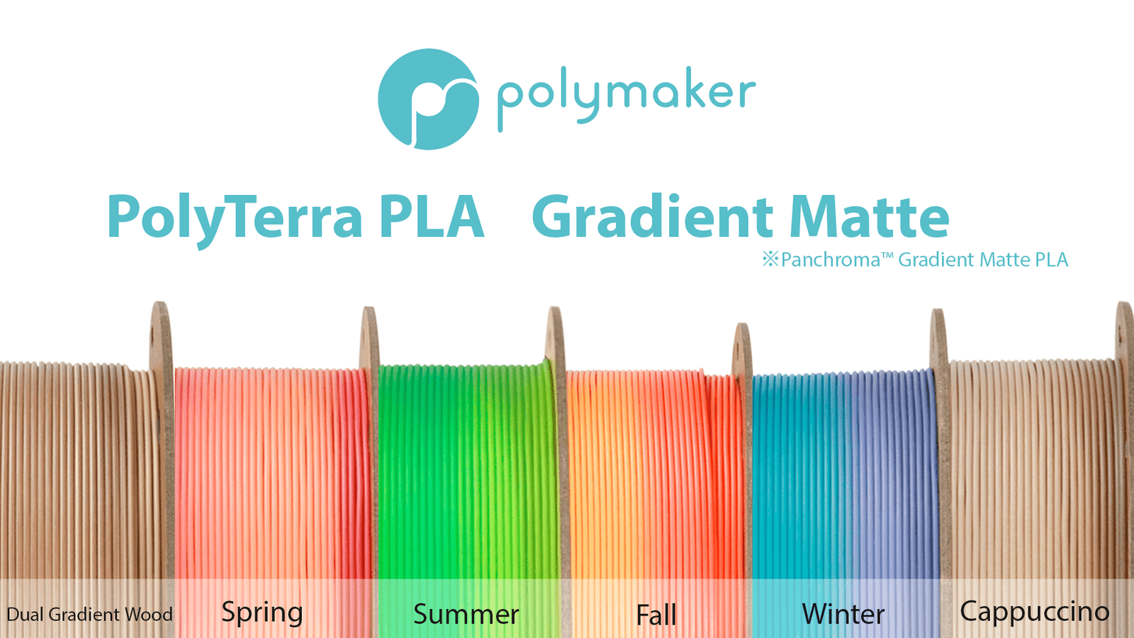 Sunterra Co., Ltd. starts selling high quality filament PolyTerra PLA Gradient Matte filament manufactured by Polymaker.