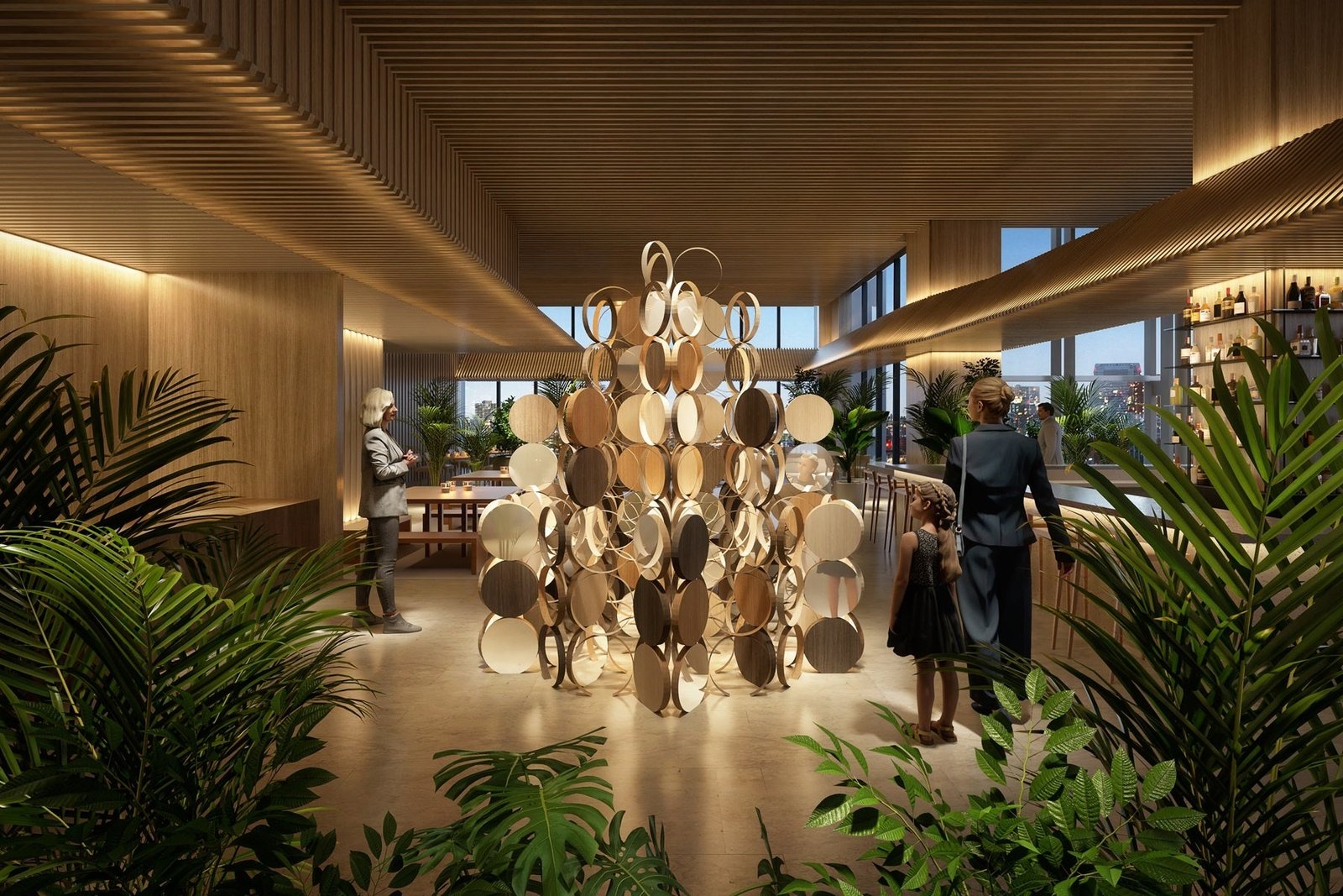 Tokyo Edition Toranomon/Tokyo Edition Ginza Christmas tree with the theme of sustainability created by architect Kengo Kuma, who designed the hotel, will be exhibited November 19th (Tuesday) – December 26th (Thursday), 2024