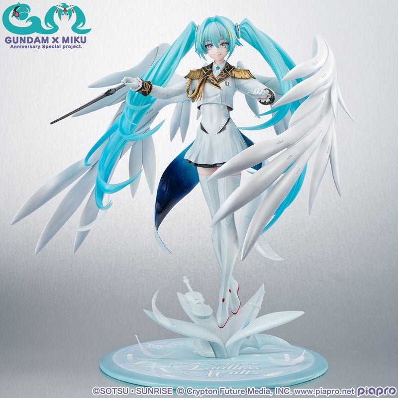 Oami Co., Ltd. As part of the “Gundam 45th Anniversary x Hatsune Miku” collaboration project, a “Hatsune Miku” figure based on the “Wing Gundam Zero EW” designed by illustrator neco has been released.
