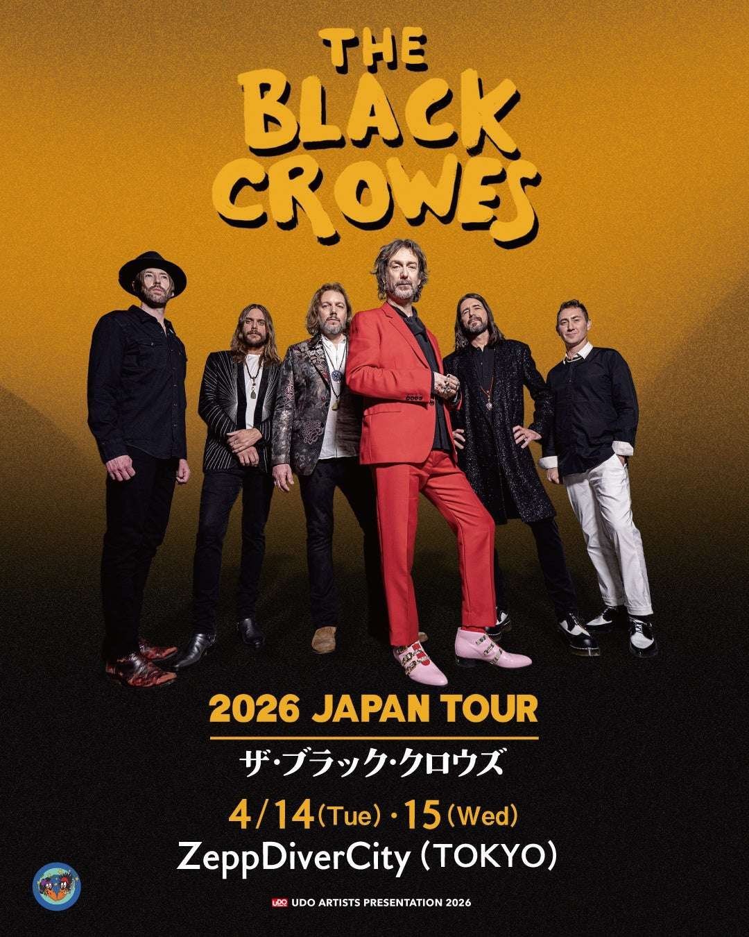 The Orchard Japan The Black Crowes announce their 2026 Japan Tour! Their heartfelt groove and thrilling rock spirit will descend on Tokyo.